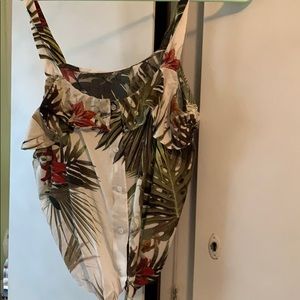 Floral printed thin strapped top